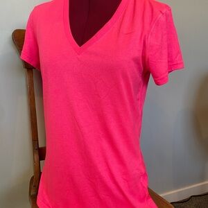 Nike Dri-Fit Bright Pink V-Neck Women's Activewear Tee